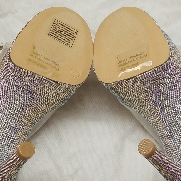 Clear/Transparent Iridescent Stone Heels - Picture 5 of 8